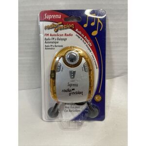 Vintage 1990 Suprema Radios Action‎ FM AutoScan With Earphones Built In Penlight